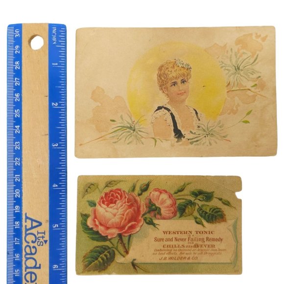 Victorian Trade Cards Woods Palatable Chill Tonic Western Remedy Advertisement - Picture 8 of 8